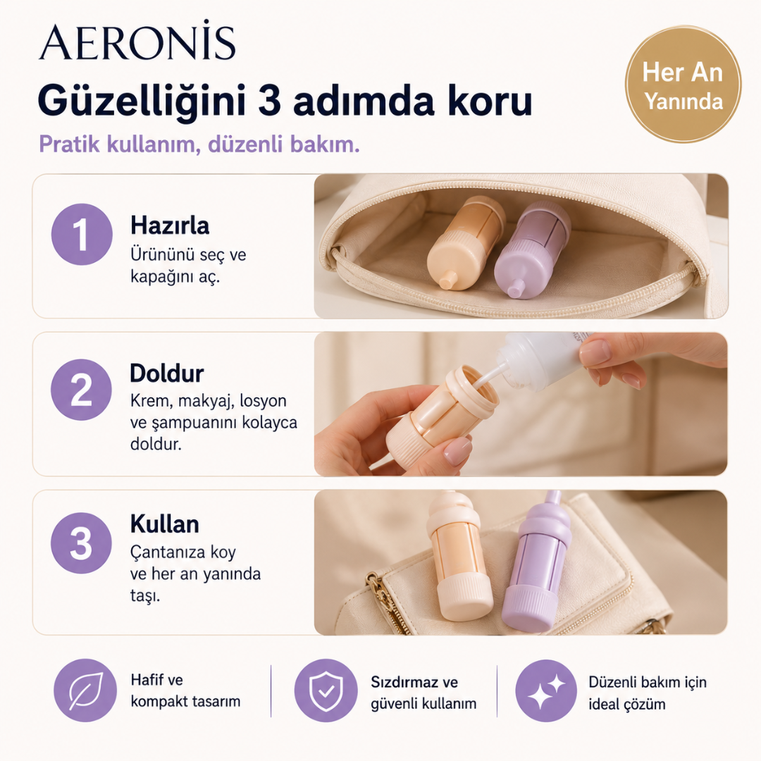 Aeronıs™ 4in1  Pratik Doldurulabilir Çoklu Dispenser